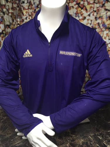 Washington Huskies Adidas 1/4 Zip Knit Purple Shirt/ Light weight Jacket GE2502 Men’s Size L NWT