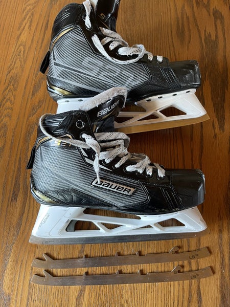Senior Used Bauer Supreme S27 Hockey Goalie Skates Regular Width Size 9