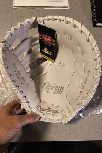 White New Rawlings Right Hand Throw First Base Liberty Advanced Softball Glove 13"
