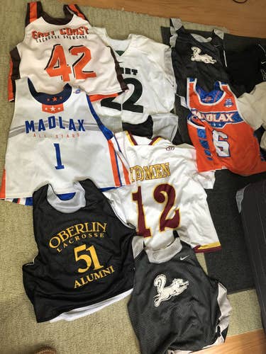Assortment of pinnies and jerseys