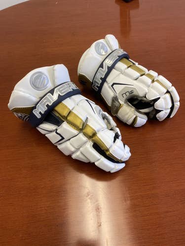 White Maverik 13" M4 Lacrosse Gloves