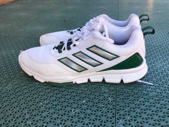 White and Green Used Size 11.5 (Women's 12.5) Trainers Adidas