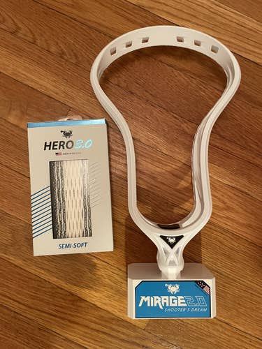 ECD Lacrosse Mirage 2.0 Unstrung Head White w/ Hero 3