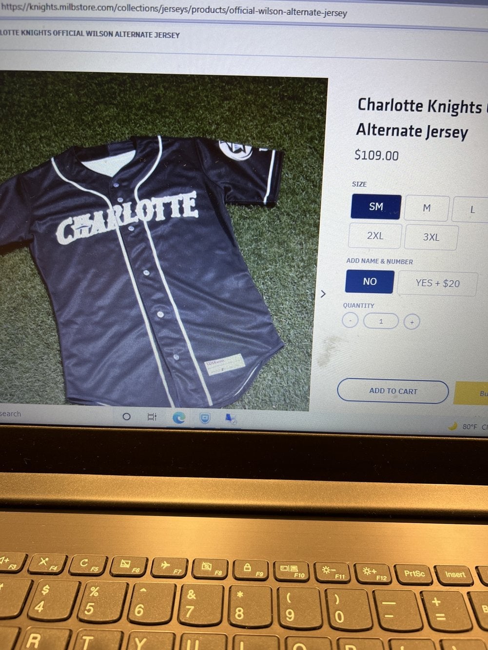 Charlotte Knights Pro black baseball jersey 2xl