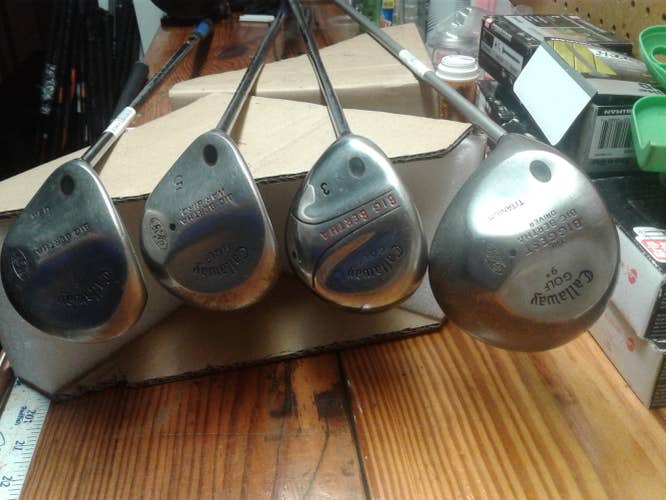 Used Men's Callaway LH Big Bertha War Bird Driver Stiff Flex 9* with 3W, 5W and 7W