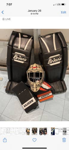 Used Senior 36" Brian's Regular G-Netik  pads n Vaughn gloves pro Goalie Full Set Pro Stock