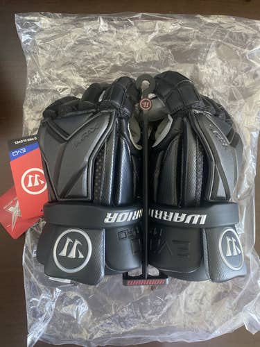 Black New Player's Warrior 13" Evo Pro Lacrosse Gloves