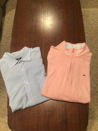 BUNDLE: Vinyard Vines quarterzip and button down