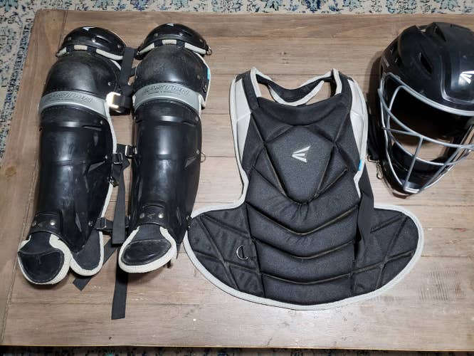 Black Used Adult Easton Catcher's Combo