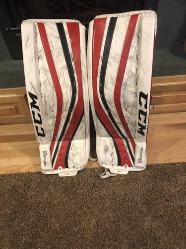 Red/black/white Intermediate 31" CCM  Premier R1.9 Goalie Leg Pads