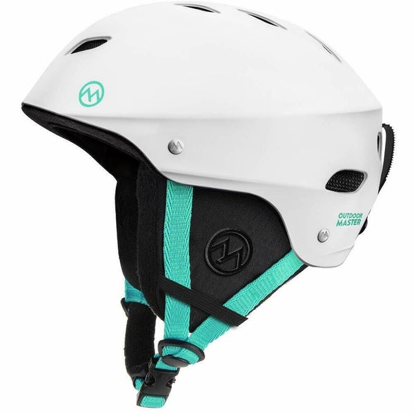 OutdoorMaster Ski Helmet - Snowboard Helmet for Men Women & Youth White+Teal