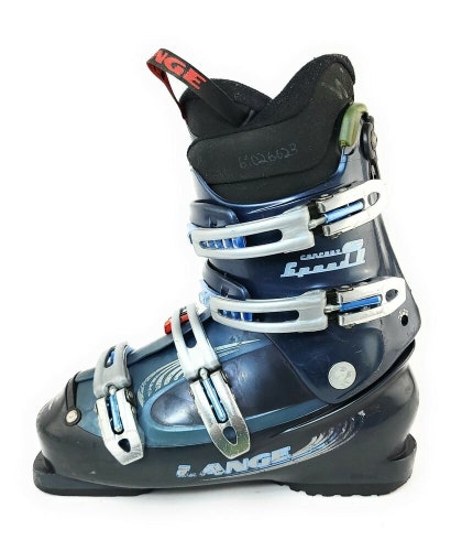 Lange Concept Speed Womens Ski Boots Navy Blue Grey Trim 25.0 Mondo