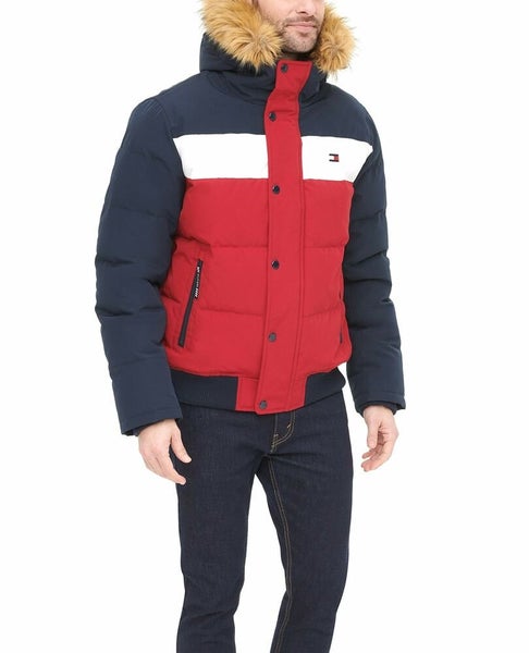 tommy hilfiger men's quilted snorkel bomber jacket