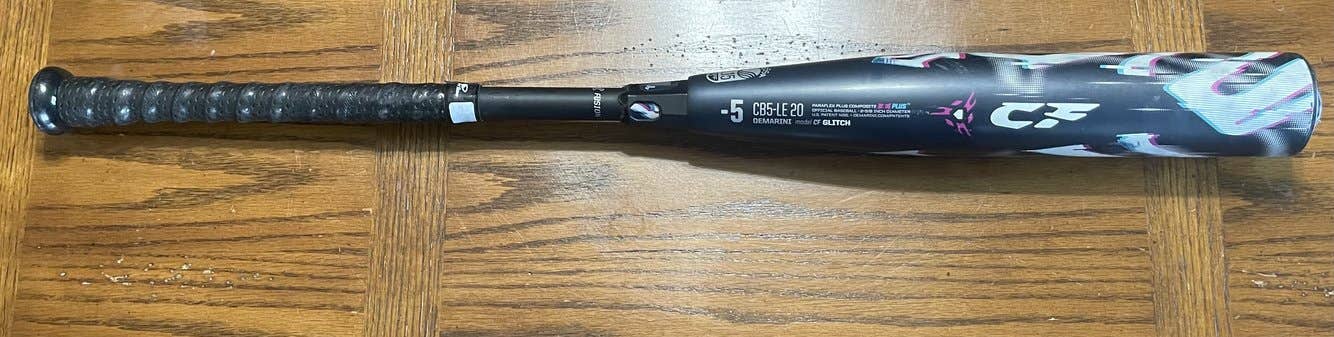 Used Kid Pitch (9YO-13YO) USSSA Certified 2020 DeMarini Composite CF Glitch Bat (-5) 27 oz 32"