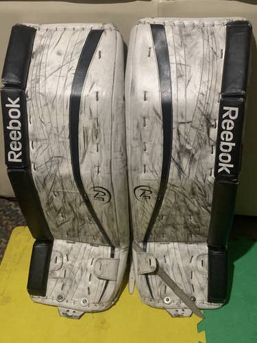 White Senior 33" Reebok  Premier XLT Goalie Leg Pads