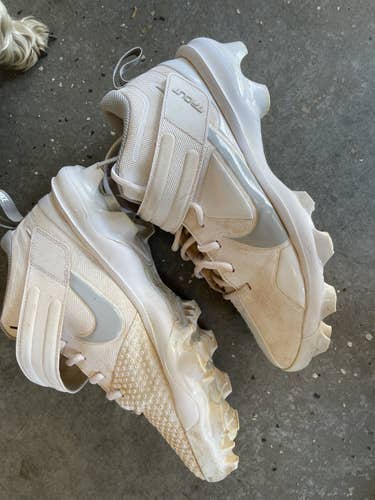 White Used Molded Cleats Nike Trout