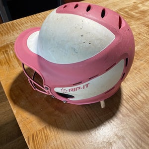 Used Small Rip It Pink and White Batting Helmet
