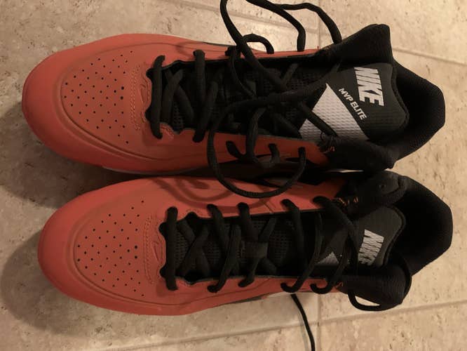 Orange Nike Metal Baseball Cleats