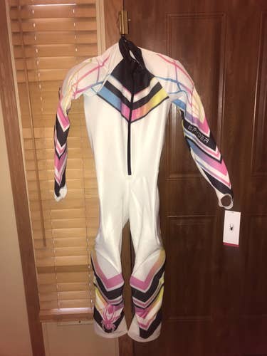 NWT Spyder Women’s Rainbow White 990 Ski Race Suit Size Medium