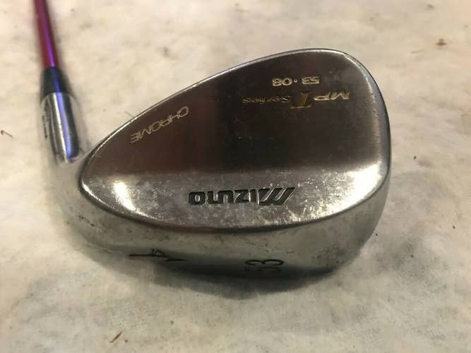 Mizuno MP T Series Chrome Forged 53° 08* Gap Wedge Swing Science Graphite Stiff