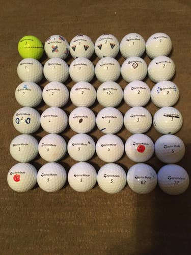 White Used TaylorMade 36 Pack (3 Dozen) TP5 Balls