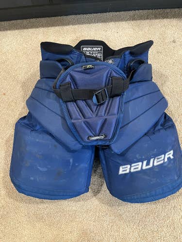 Blue Used Small Bauer Supreme S190 Hockey Goalie Pants