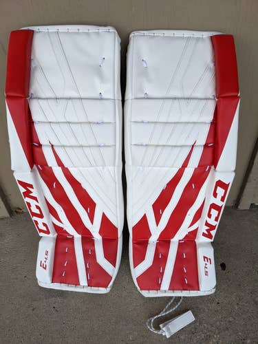 Red New Intermediate 28 + 1" CCM Extreme Flex E4.5 Goalie Leg Pads