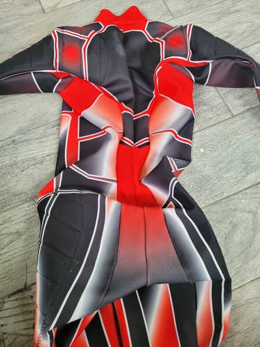 Men's Used Red and Black Karbon Ski Suit - Size Small