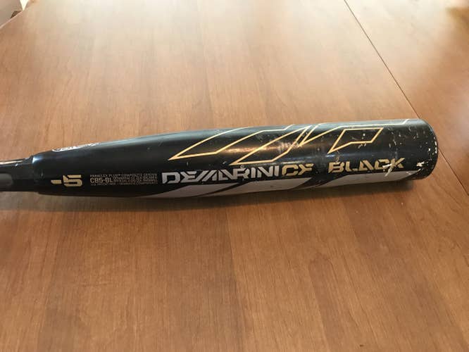 Used Kid Pitch (9YO-13YO) USSSA Certified DeMarini Composite CF Zen Black Bat (-5) 27 oz 32"