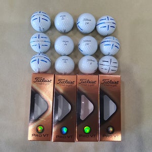 White Used Titleist Pro V1 Balls 12 Pack (1 Dozen)