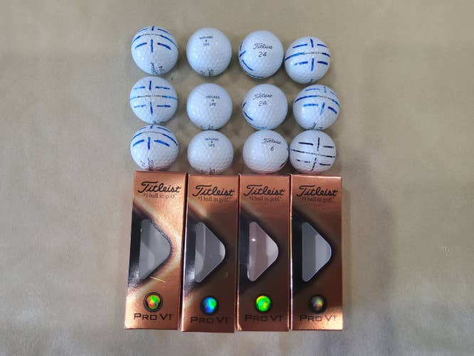 White Used Titleist Pro V1 Balls 12 Pack (1 Dozen)