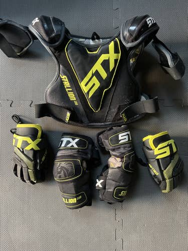 Used Small STX Stallion 100 Chest Pads Shoulder Pads Elbow Pads And Gloves