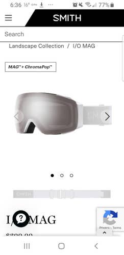 White New Unisex Smith I/O MAG Ski Goggles Medium