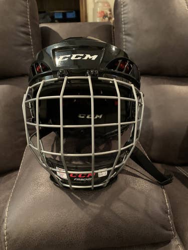 Black Used Senior Medium CCM  50 Combo Helmet