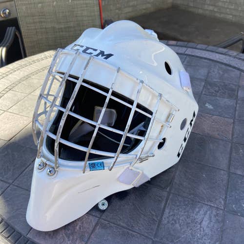 White Used CCM 9000  Goalie Mask
