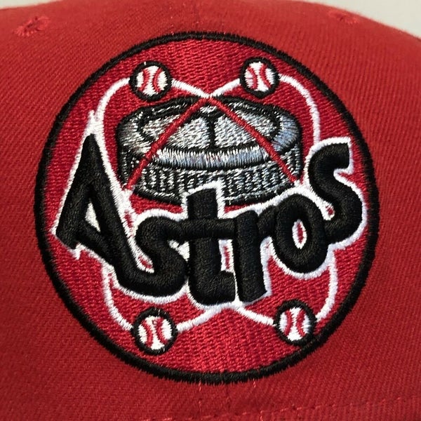 Houston Astros Hat Baseball Cap Fitted 7 1/2 New Era Red Vintage MLB
