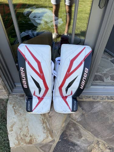White Intermediate 29"+1 Bauer  Supreme one90 Goalie Leg Pads