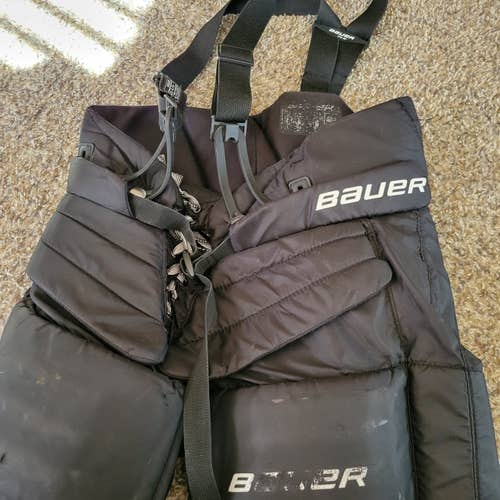 Black Junior Used Large Bauer S 170 Hockey Goalie Pants