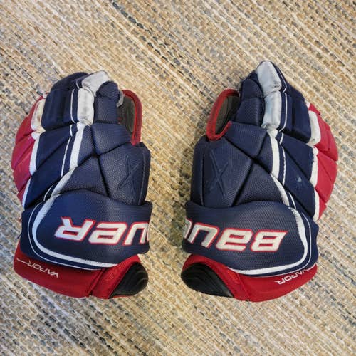 Blue/Red/White Used Junior Bauer Vapor 1X Lite Gloves 12"