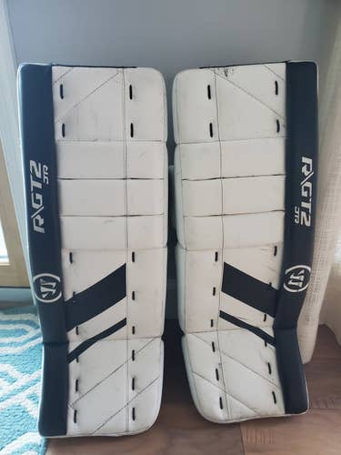 White Junior 24" Warrior  Ritual GT2 Goalie Leg Pads