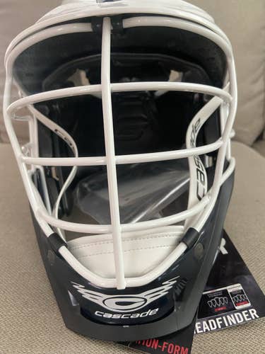 Cascade S Lacrosse Helmet New NWT Rare WHITE w WHITE CAGE and White Chin Lax