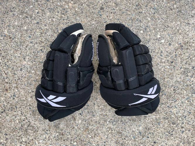 Black Senior Reebok 14" Pro Stock 4-Roll pro Gloves