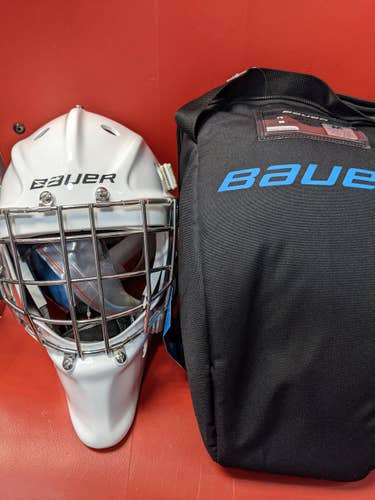 White Senior Medium New Bauer Profile 960 Goalie Mask