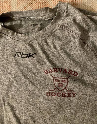 Reebok RBK Harvard Hockey Loose-Fit Workout T-Shirt Ash Gray Medium