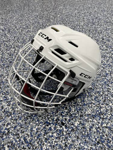 White Used Medium CCM Tacks 310 Helmet