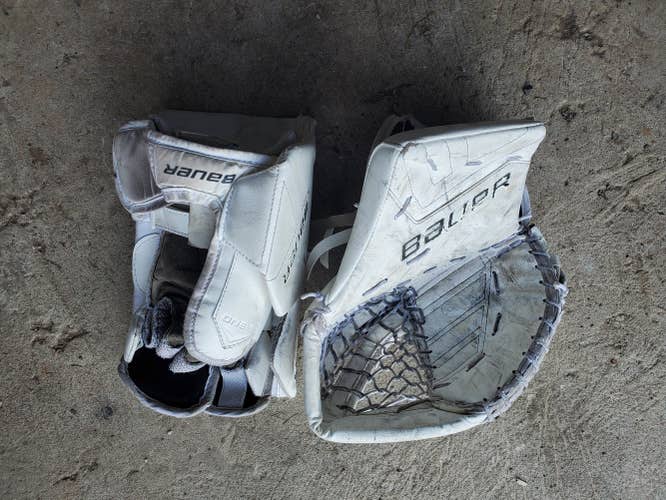 White Junior Used Bauer Full Right Supreme One.7 Pro Stock