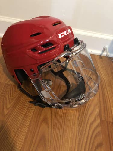 Red Used Medium CCM  Tacks 710 Helmet