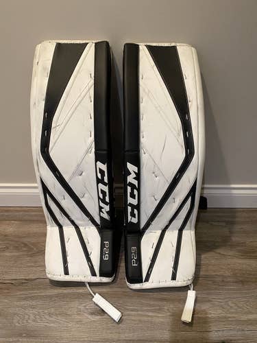White Senior 35" CCM Premier P2.9 Goalie Leg Pads