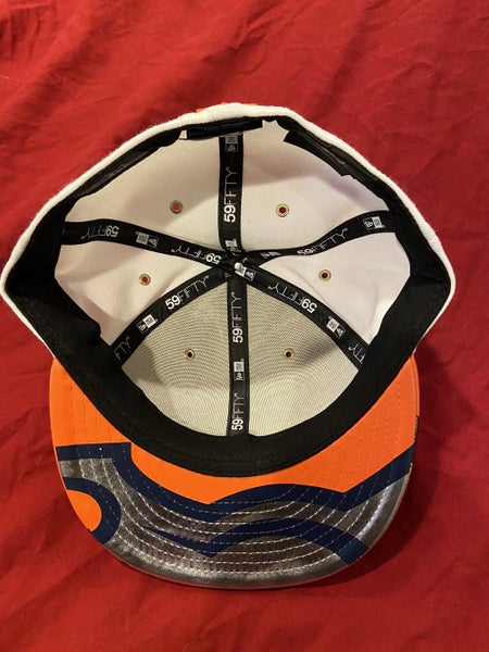 NFL Denver Broncos Camo Brim Hat Cap Size 7 1/8 Orange New Era Football