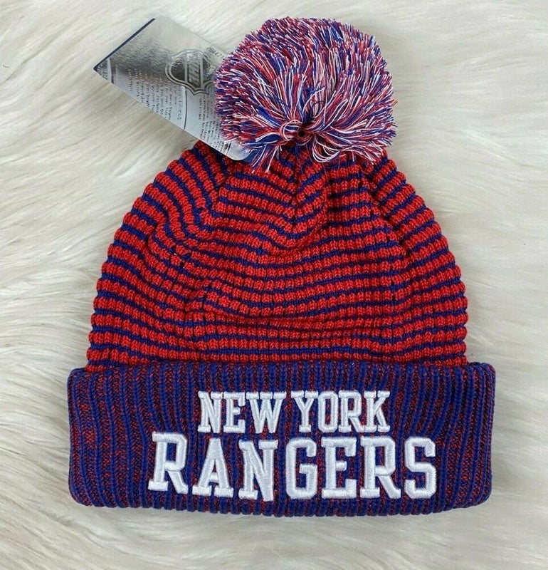 New York Rangers NHL Iconic Cuffed Knit Winter Beanie Hat Navy